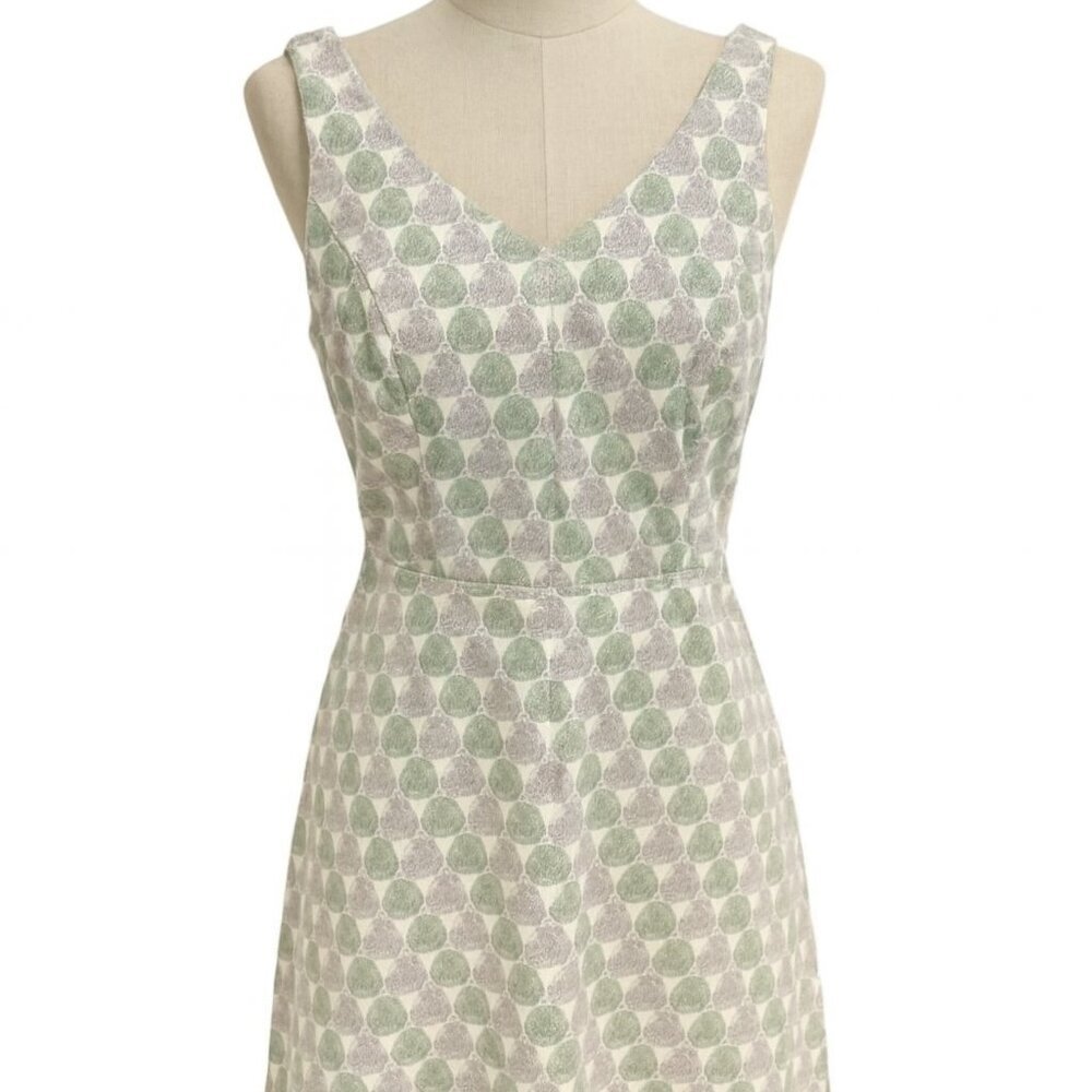 Boden Dress Womens Green Polka Dot Sleeveless V Neck Size 8 Short Cute Spring